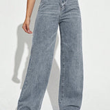 Off Duty Wide-Leg Denim Hose