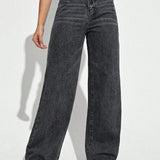 Off Duty Wide-Leg Denim Hose