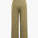 Draped Wrap Straight-Leg Trousers
