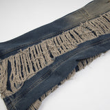 Rebel Shred Contrast Fringe Jeans