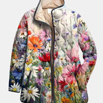 Gesteppte Jacke mit Wiesenblumen – Mehrfarbig