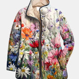 Gesteppte Jacke mit Wiesenblumen – Mehrfarbig