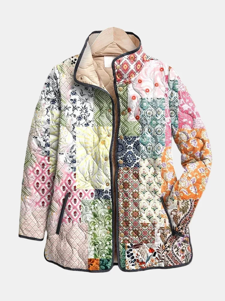 Gesteppte Jacke mit klassischem Patchwork – Mehrfarbig