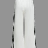 Contrast Bow Wide-Leg Hose