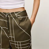 Luna Abstract Print Wide Leg Hose