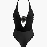 Noir Empress Plunge Badeanzug