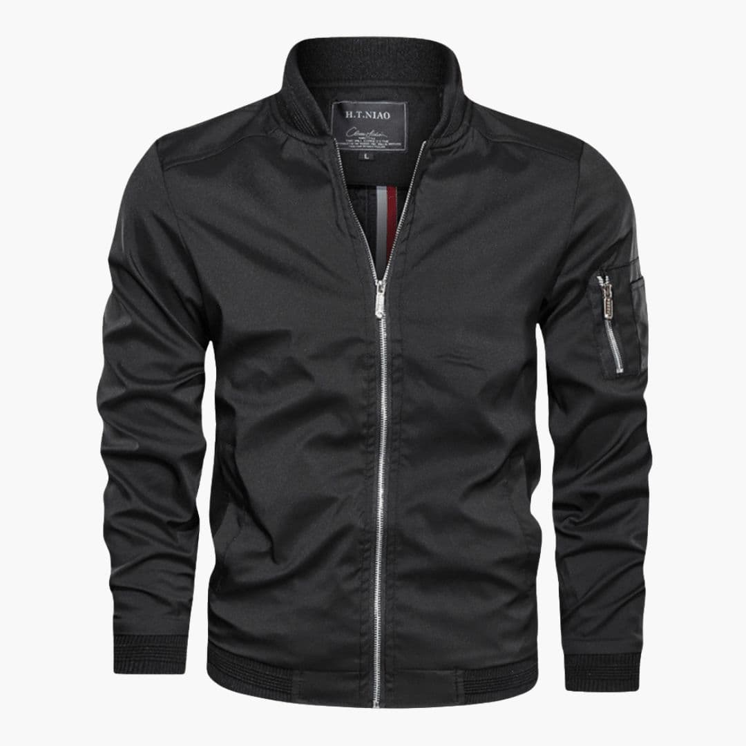 Men's bomber Jacke with ribbed collar
