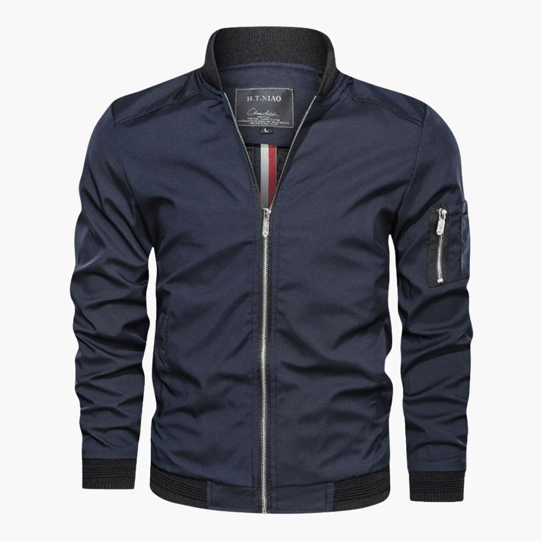 Men's bomber Jacke with ribbed collar