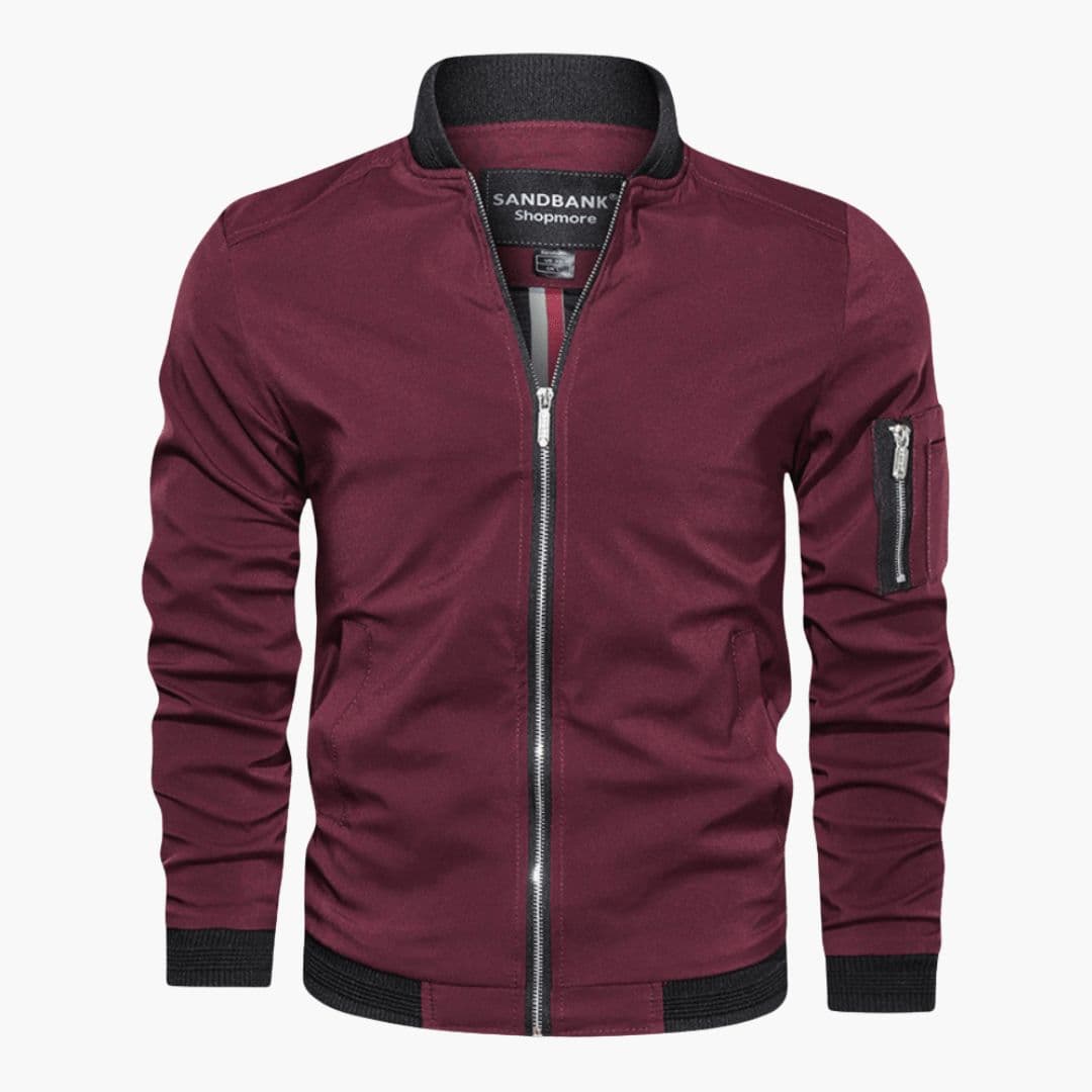 Men's bomber Jacke with ribbed collar