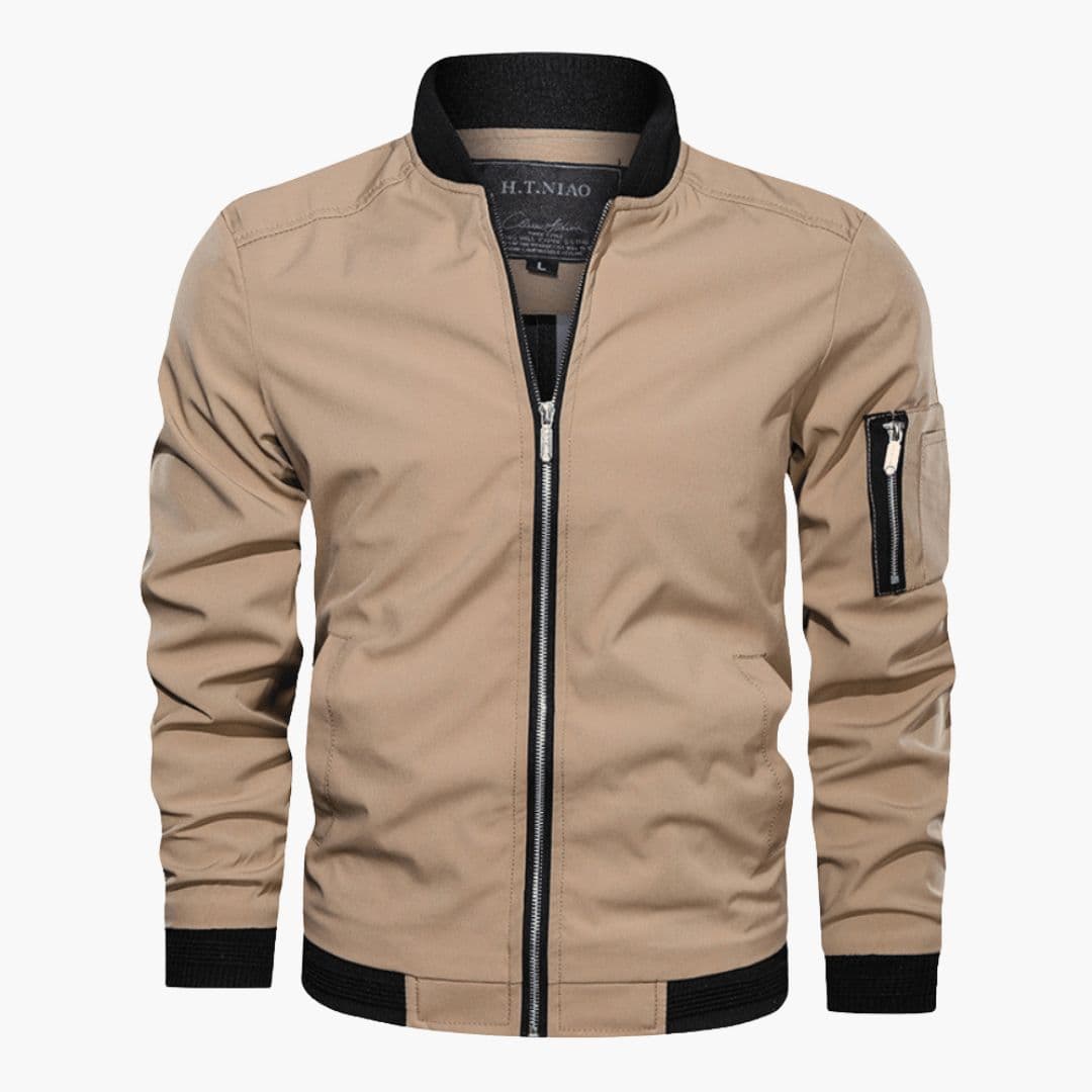 Men's bomber Jacke with ribbed collar