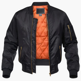 Men's bomber Jacke with zip closure and quilted lining