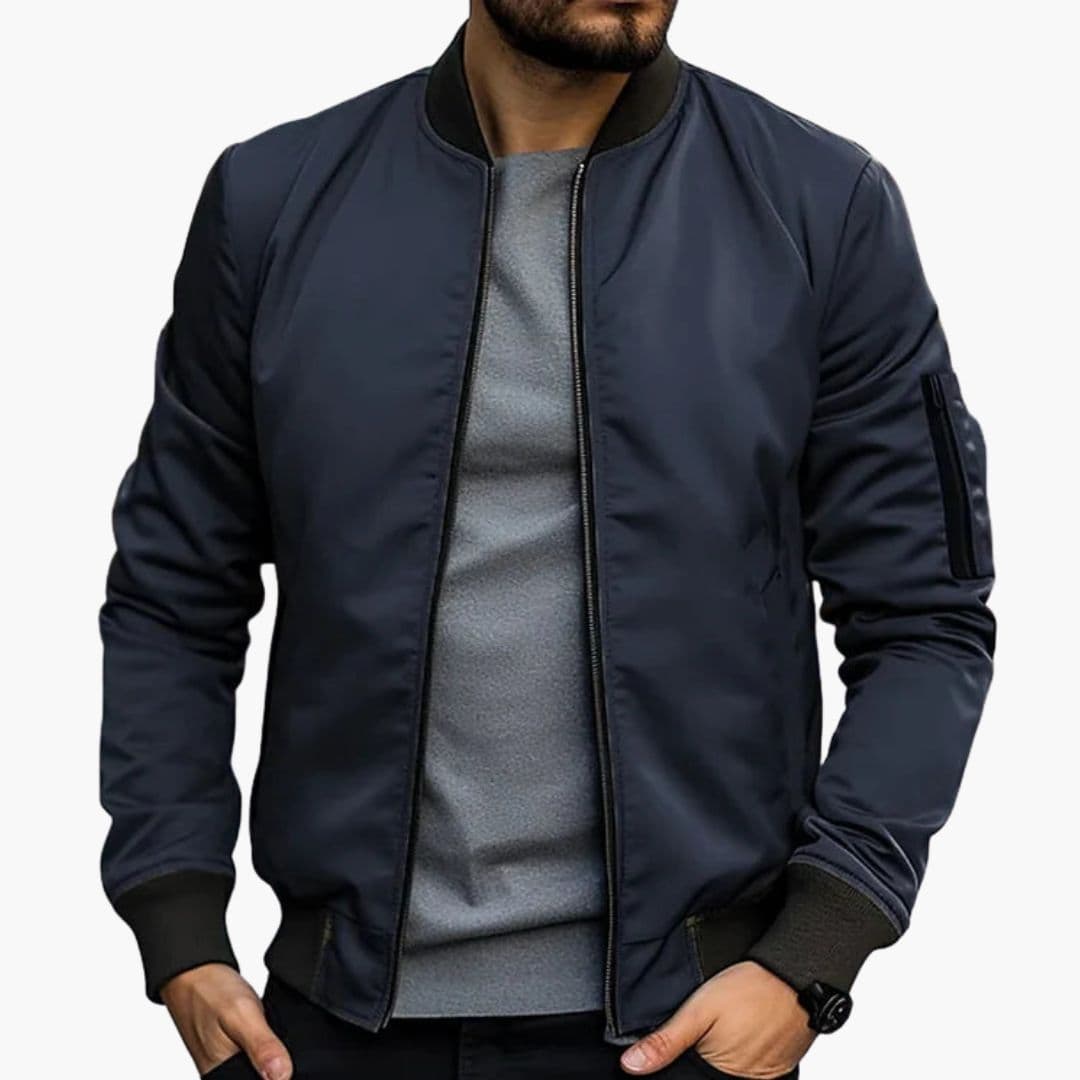 Men's bomber Jacke with zippered pocket