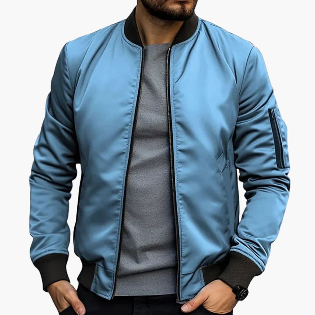 Men's bomber Jacke with zippered pocket