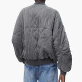 Quilted unisex bomber Jacke with ribbed collar