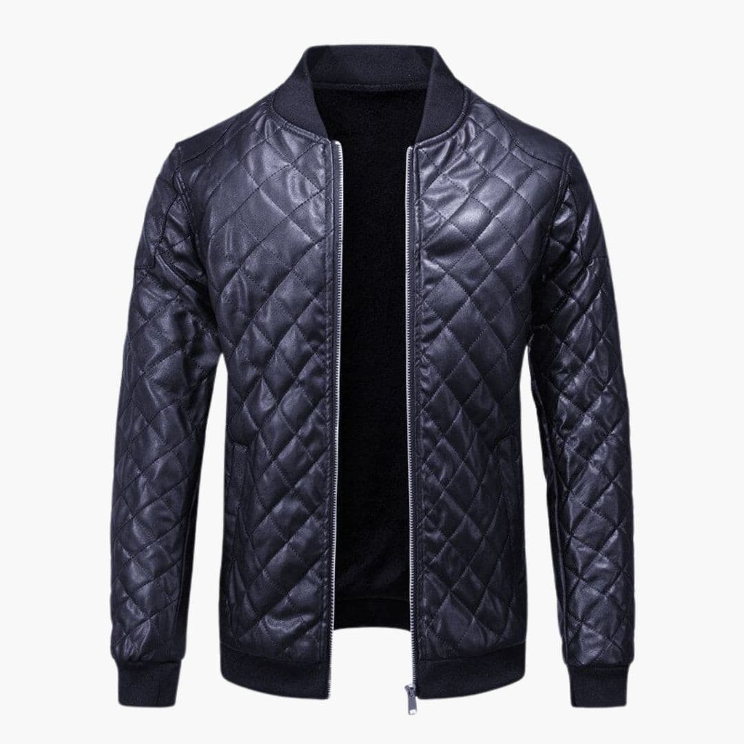 Men's Quilted Bomber with Zipper Closure