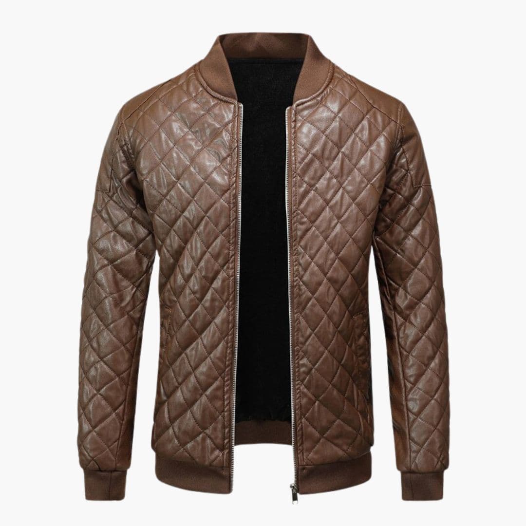 Men's Quilted Bomber with Zipper Closure