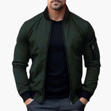 Men's Bomber Jacke with Zipper Closure