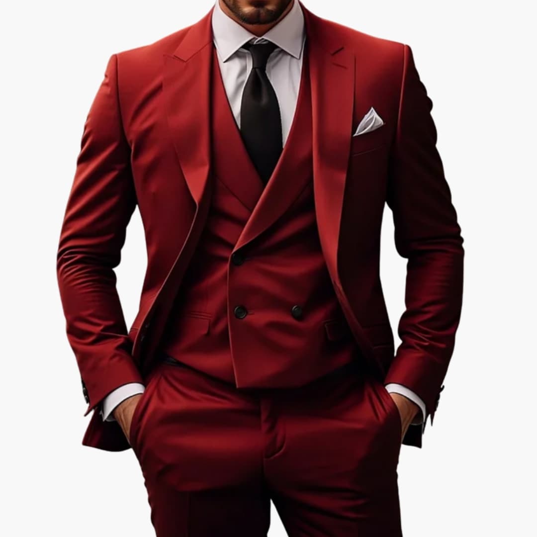 Men's Classic 3-Piece Suit with Jacke, Vest, and Hose