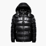 Men's puffer Jacke with hood and zipper closure