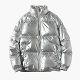 Men's down Jacke with zipper and stand-up collar
