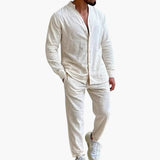 Men's 2-piece set with button-down shirt and straight-cut Hose