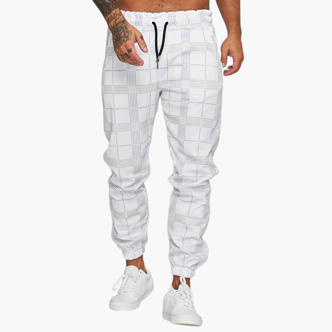Men's checkered jogger Hose with side pockets