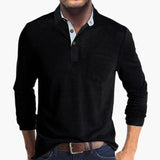 Men's Long Sleeve Polo with Chest Pocket