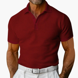 Men's short-sleeve polo shirt with classic collar and button placket