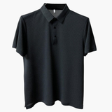 Men's short-sleeve polo shirt with classic collar and button placket