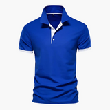 Men's polo shirt with contrast collar and short sleeves