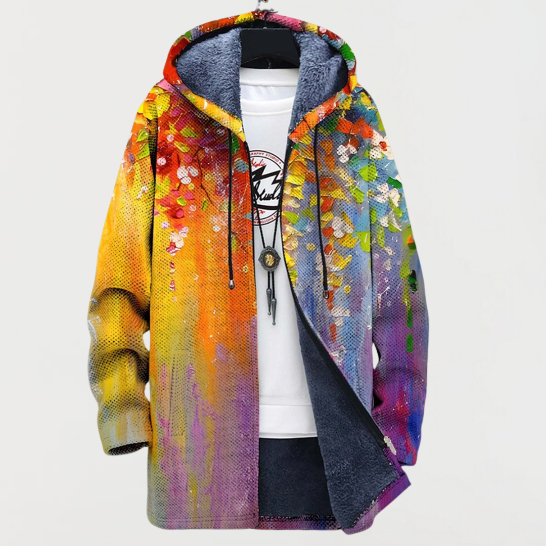 Matilde | Strickjacke mit abstraktem Kunstmotiv