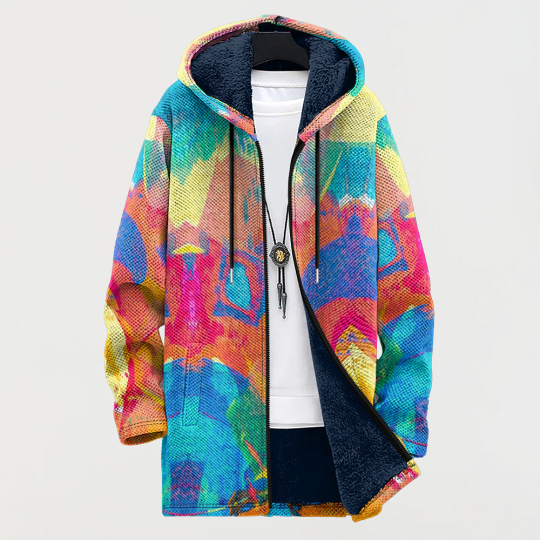 Joana | Strickjacke mit farbenfrohem Kunstmuster