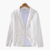 Men's Blazer Jacke with Notched Lapel Collar
