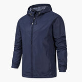 Men's Jacke with Adjustable Hood and Zipper Closure