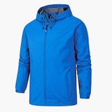 Men's Jacke with Adjustable Hood and Zipper Closure