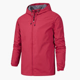 Men's Jacke with Adjustable Hood and Zipper Closure