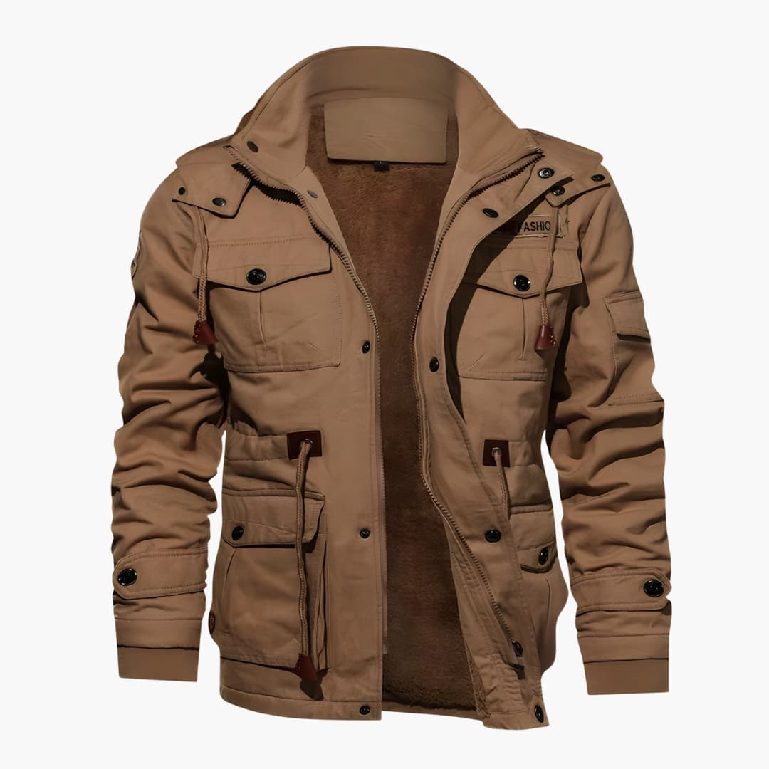 Men's Hoodie Jacke with Multiple Front Pockets