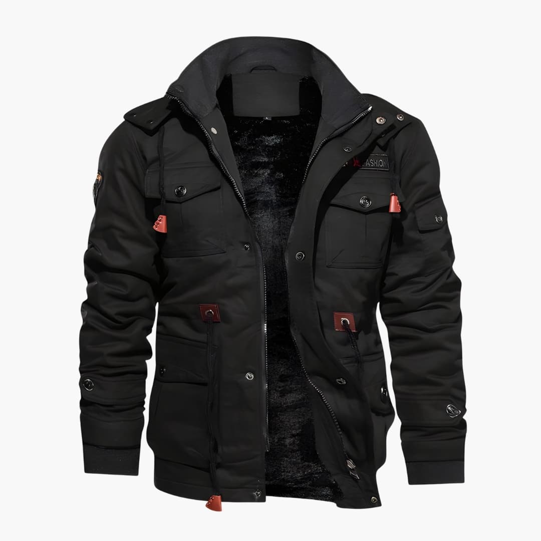 Men's Hoodie Jacke with Multiple Front Pockets