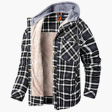 Men's Flannel Jacke with Hood
