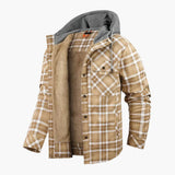 Men's Flannel Jacke with Hood