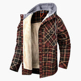 Men's Flannel Jacke with Hood