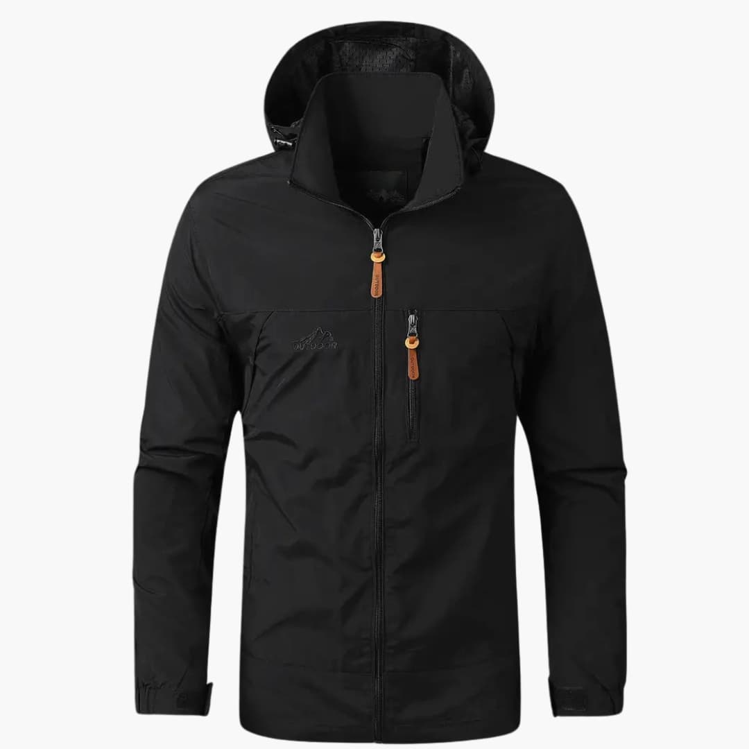 Men's Hoodie Jacke with Front Zipper Closure and Chest Pocket
