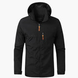 Men's Hoodie Jacke with Front Zipper Closure and Chest Pocket