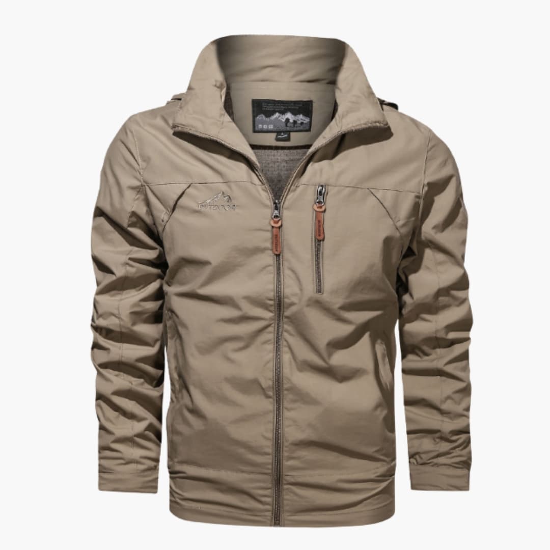 Men's Hoodie Jacke with Front Zipper Closure and Chest Pocket