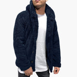 Men's hooded Jacke with button closure