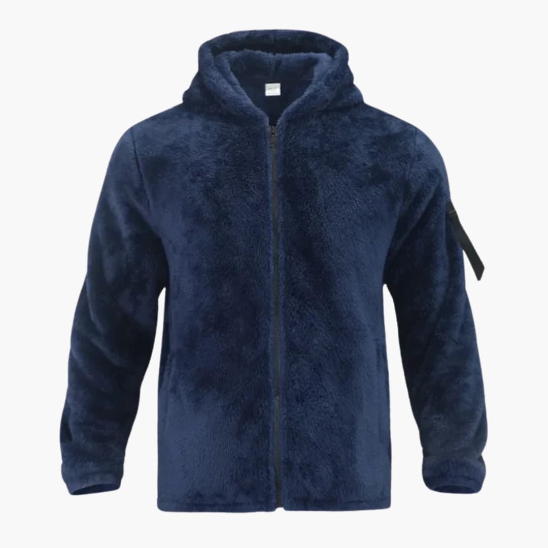 Men's hooded Jacke with zipper closure