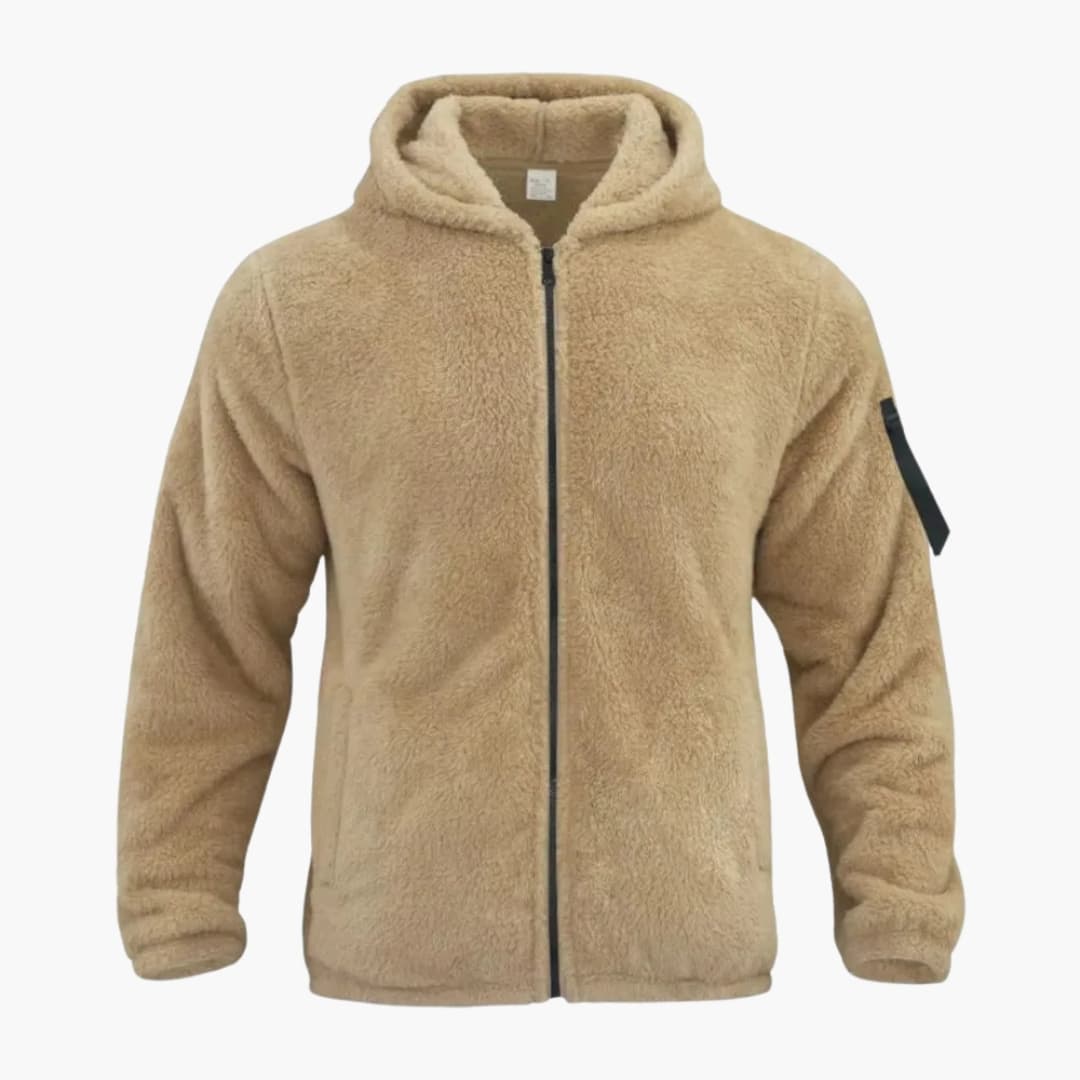 Men's hooded Jacke with zipper closure
