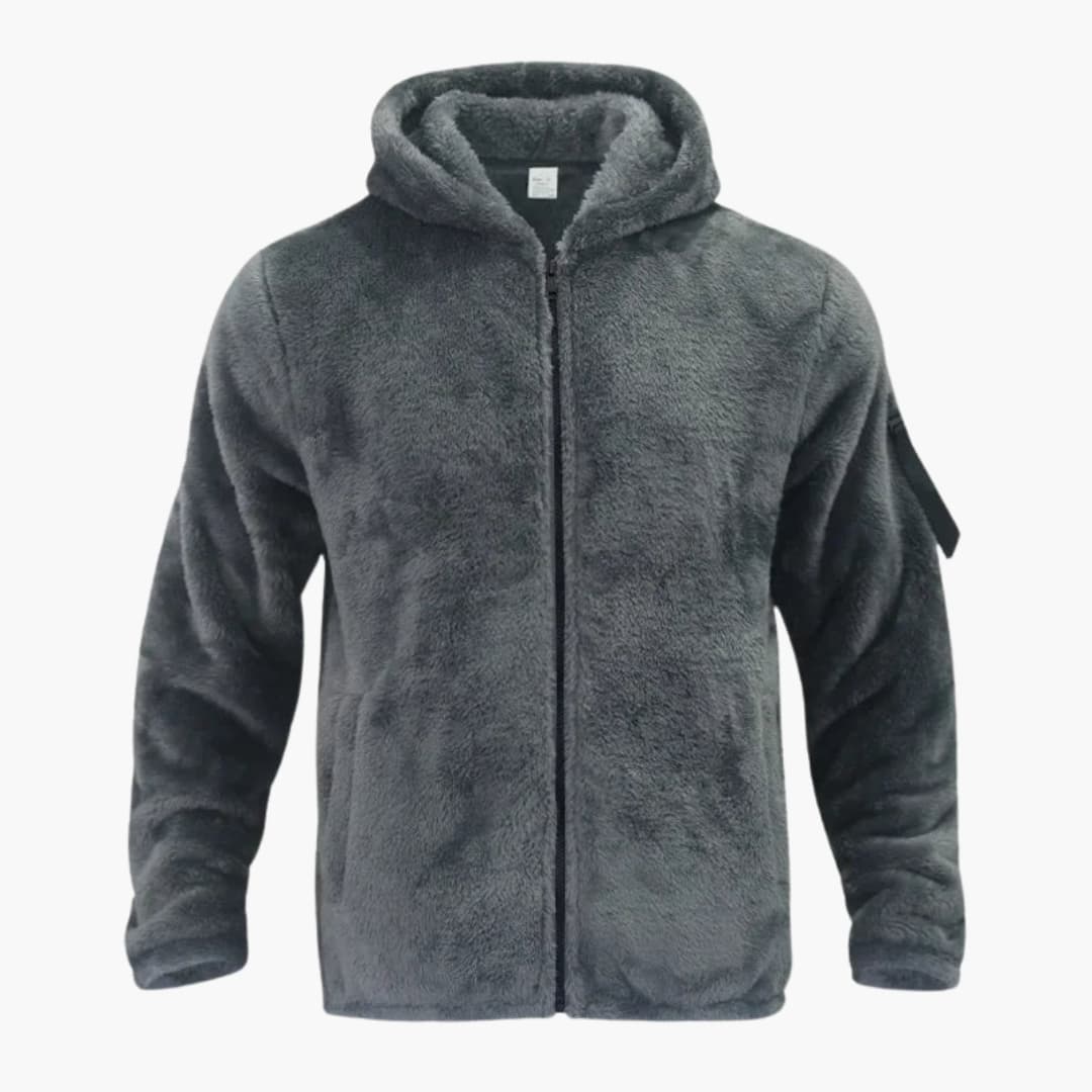 Men's hooded Jacke with zipper closure