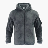 Men's hooded Jacke with zipper closure