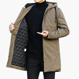 Men's hooded Jacke with zipper and side pockets